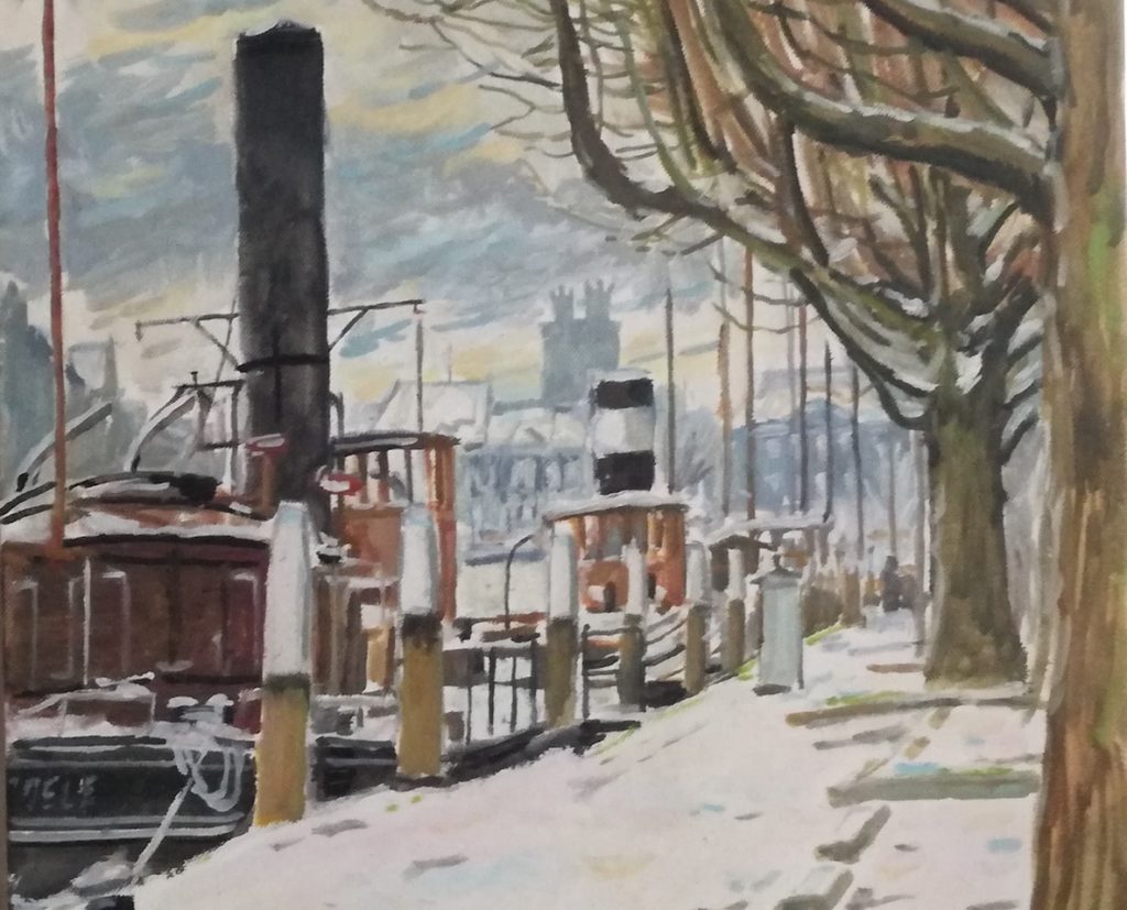 Havens in Dordrecht in de winter